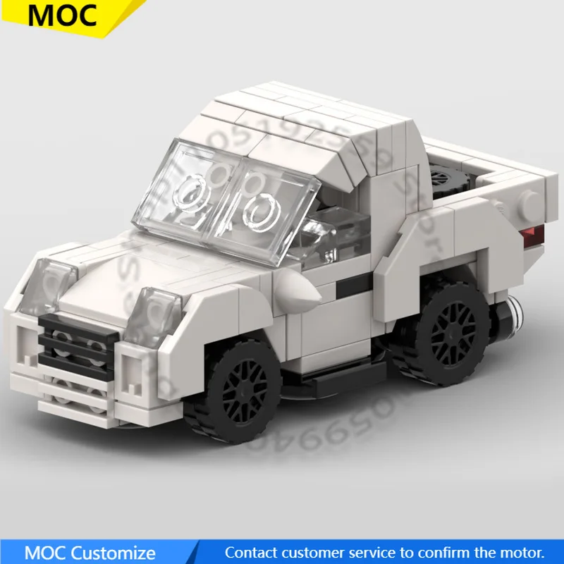 

158 PCS Racing Car White Pick-Up MOC Customize Modular Building Block Model Design Creative Design DIY Toy Christmas Gift