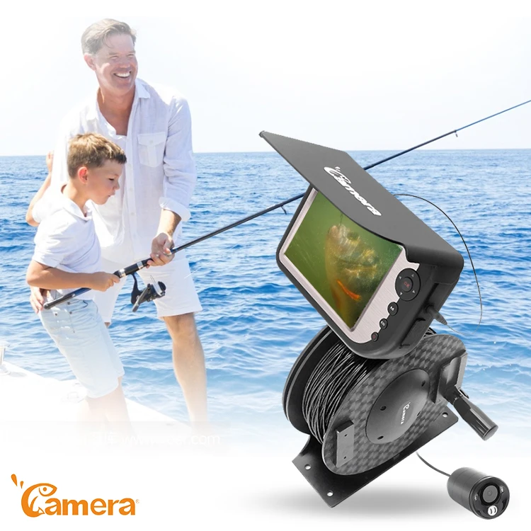 Fishing Gear 100m Deep Sea Ocean Video Monitor 5 Inch Underwater Camera with 32G TF Card and 15 Hours for Fishing