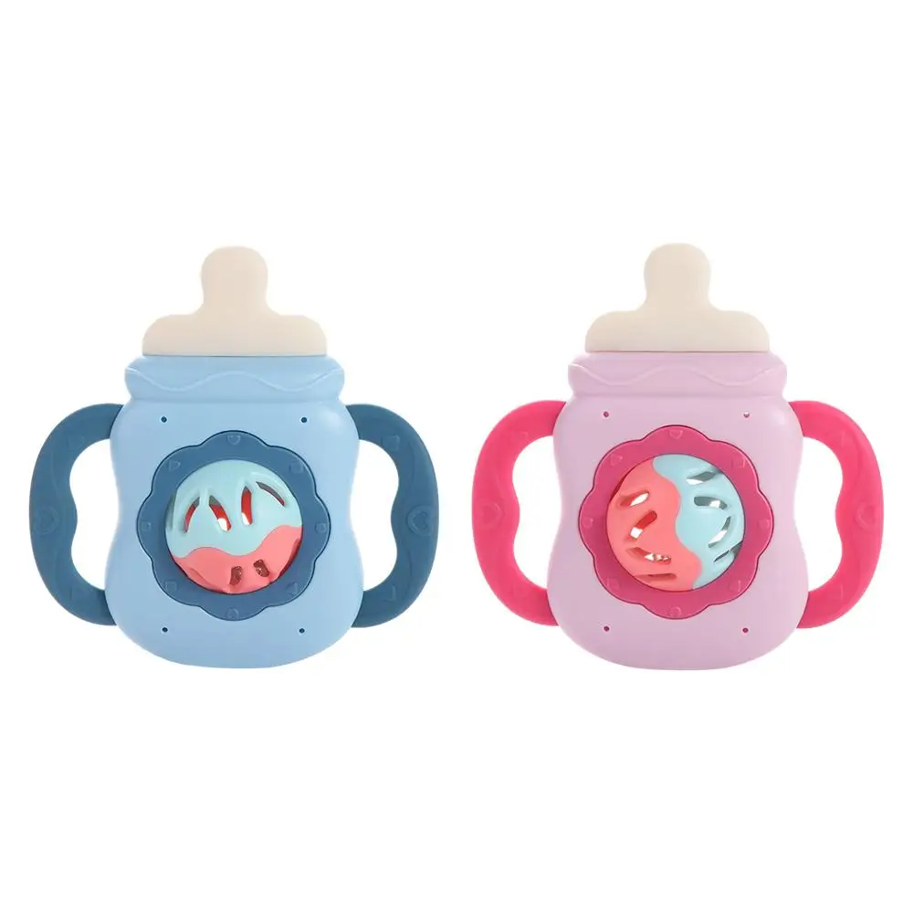 

Милая пищевая погремушка-прорезыватель в форме детской бутылочки для младенцев и малышей, безопасная для жевания и встряхивания