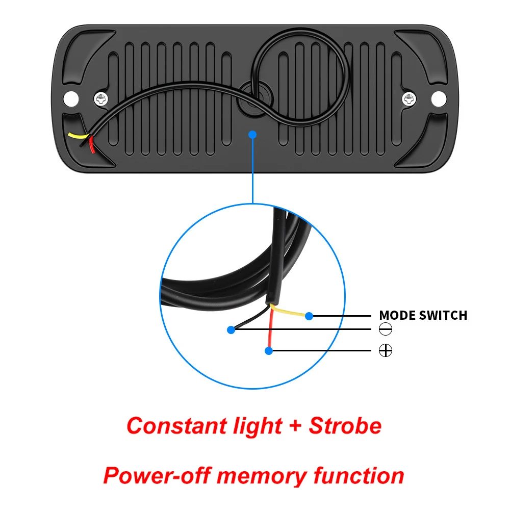 1pcs LED Side Flashing Strobe Warning Light Amber Beacon Emergency Hazard Marker Grille Lamp Bar Tow Truck Trailer Pickup 12-24V