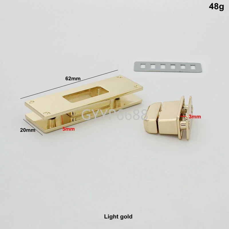 5-20sets 3 colors 62x20mm metal rectangle shape twist lock for suitcase purse turn lock hardware bag accessories