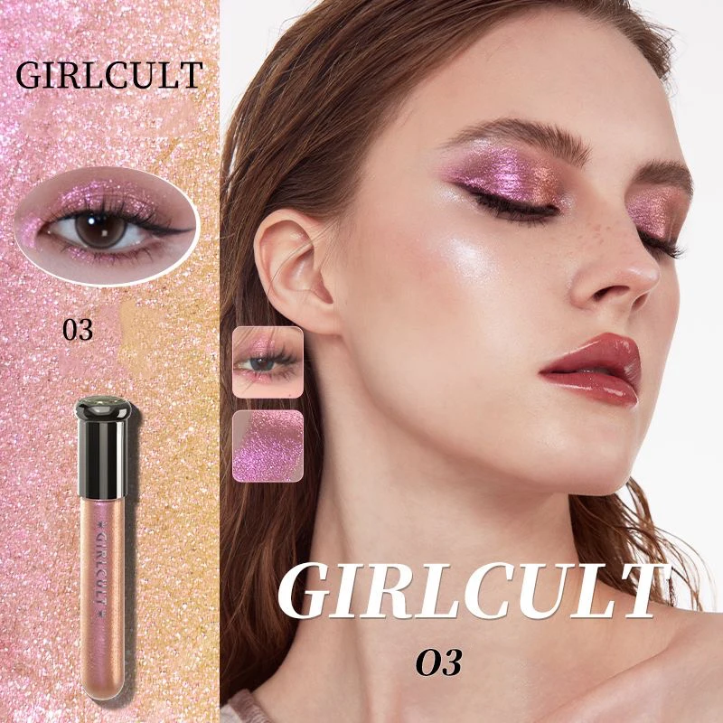 Girlcult Liquid Eyeshadow Fine Glitter Shimmer Chameleon Crouching Highlighter Monochrome Eye Shadow Long Lasting Eyeliner