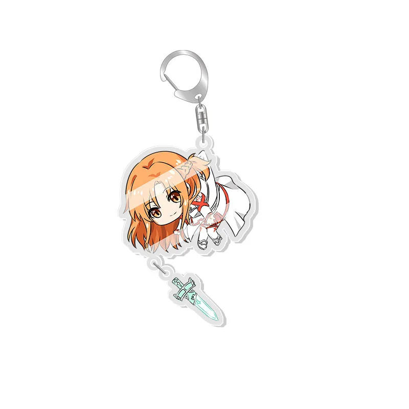 1pc Schwert Art Online SAO Kirito Acryl Schlüsselanhänger Yuuki Asuna Tasche Tag Cos Zubehör Asada Shino Kunststoff Schlüsselanhänger – Detail 3