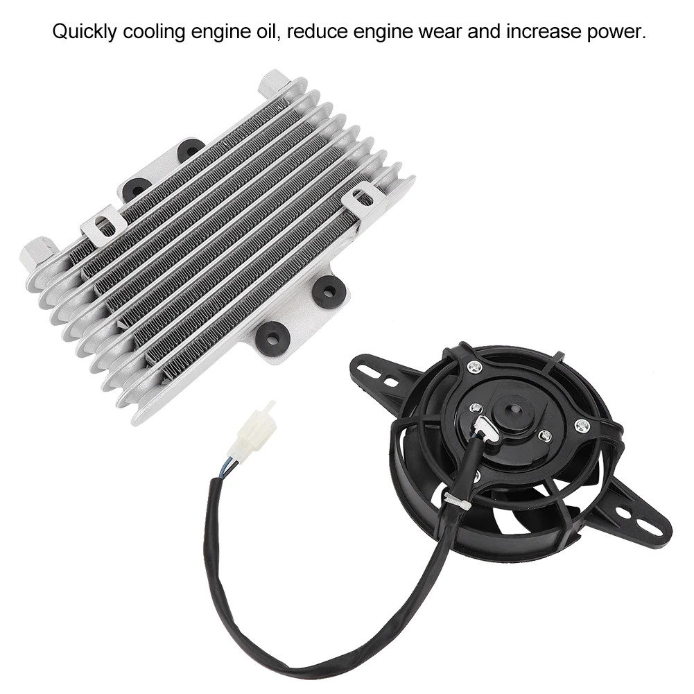 Motorcycle Oil Cooler Universal Upgrade Aluminum Motorcycle Engine Oil Cooling Fan Water Cooler Radiator Universal Oil Cooler