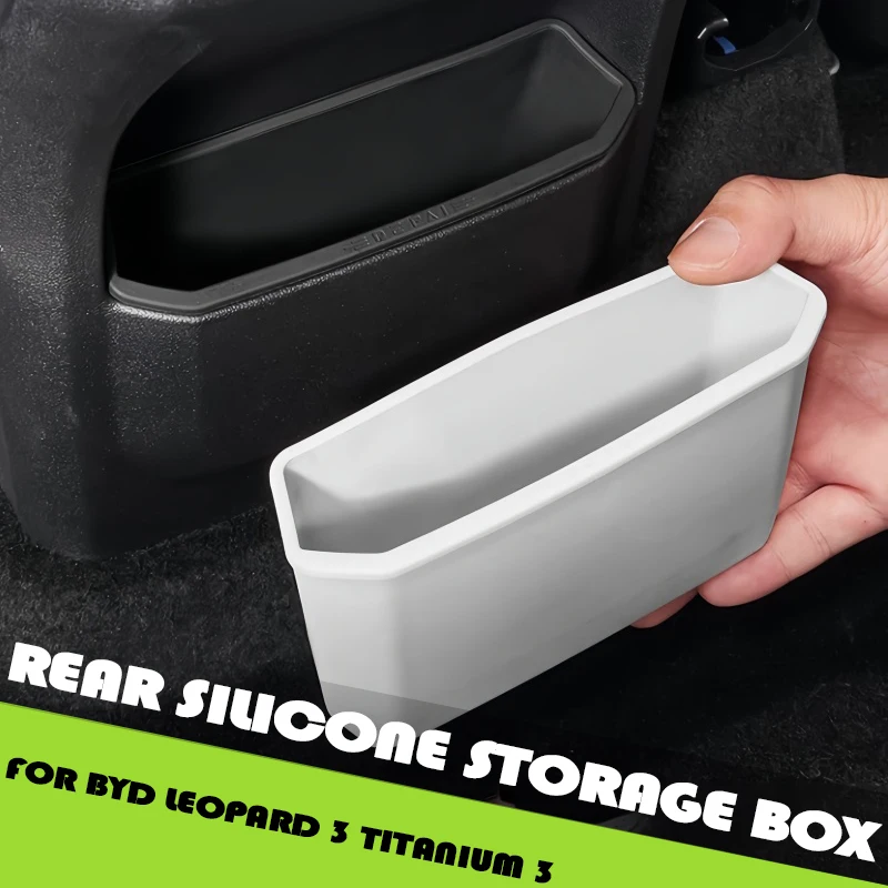 

Car Armrest Box Rear Storage Box Fit for BYD Leopard 3 Titanium 3 Modified Auto Seat Rear Silicone Storage Box Car Upgrade Parts