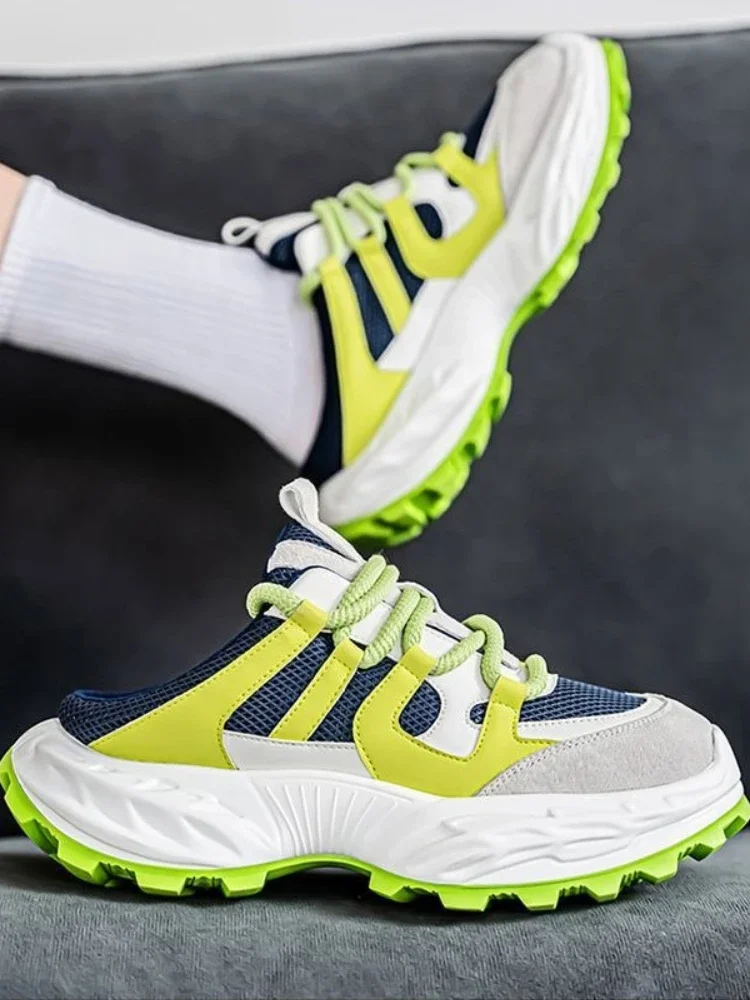 

Мужские тапочки, уличные полусабо на платформе, мужская обувь, элегантная удобная дешевая обувь, оригинальные шлепанцы в стиле 2025 года для взрослых