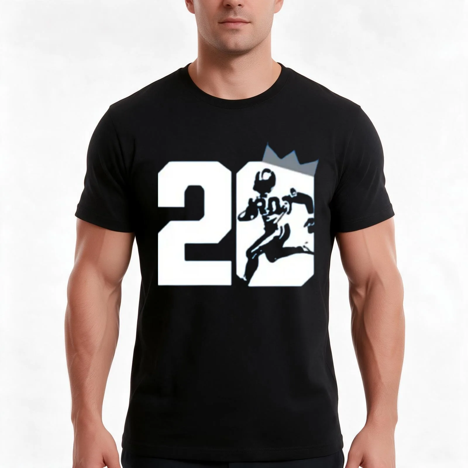 barry sanders hoodie T-Shirt, Summer Casual Cotton Tee, Oversized Streetwear Tops, Vintage Graphic Print, Loose Fit Short Sleeve