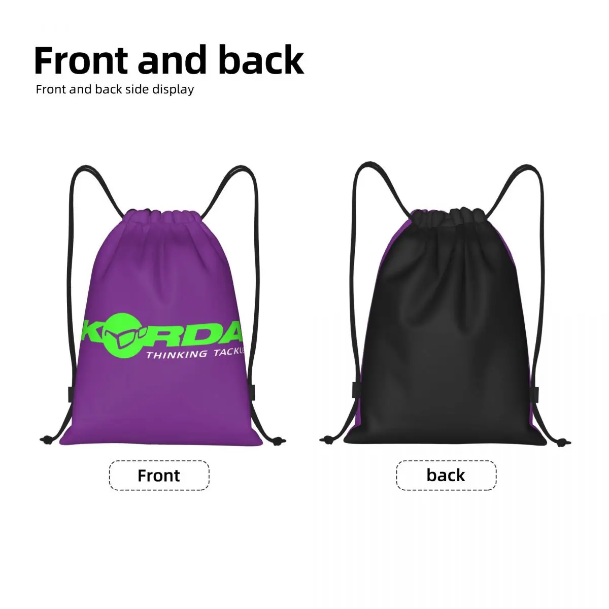 Drawstring Mochila com Custom Korda Fishing Logo, sacos leves para peixe carpa pescador presente, ginásio sacos de esportes para treinamento