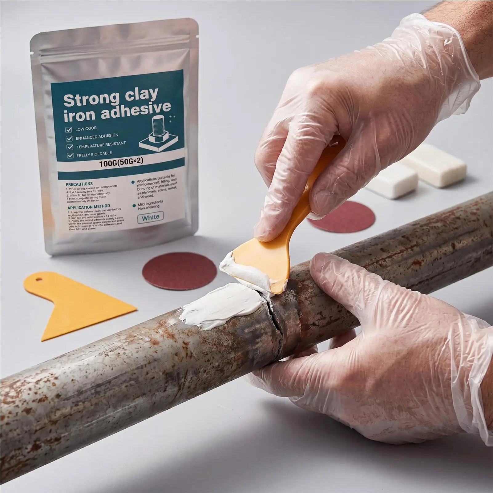 Metal Putty 100g High Strength AB Epoxy Adhesive Heat Resistant Waterproof Filler For Ceramic Tile Crack Repair Clay Tool Kit