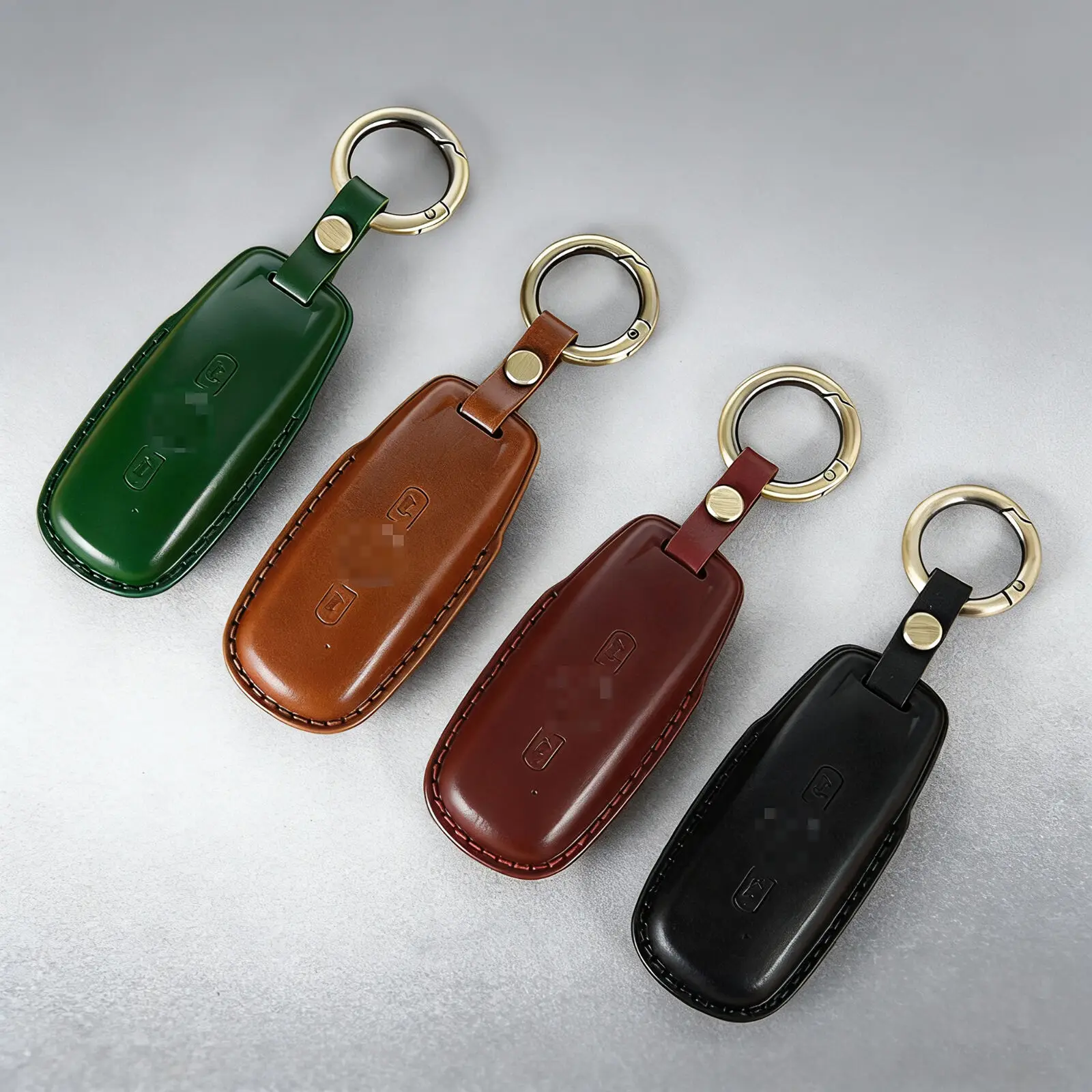 

Genuine Leather Keychain Motorcycle Case For Honda GL1800 Gold Wing GoldWing 2018 2019 2020 Key Caps Holder Accessories