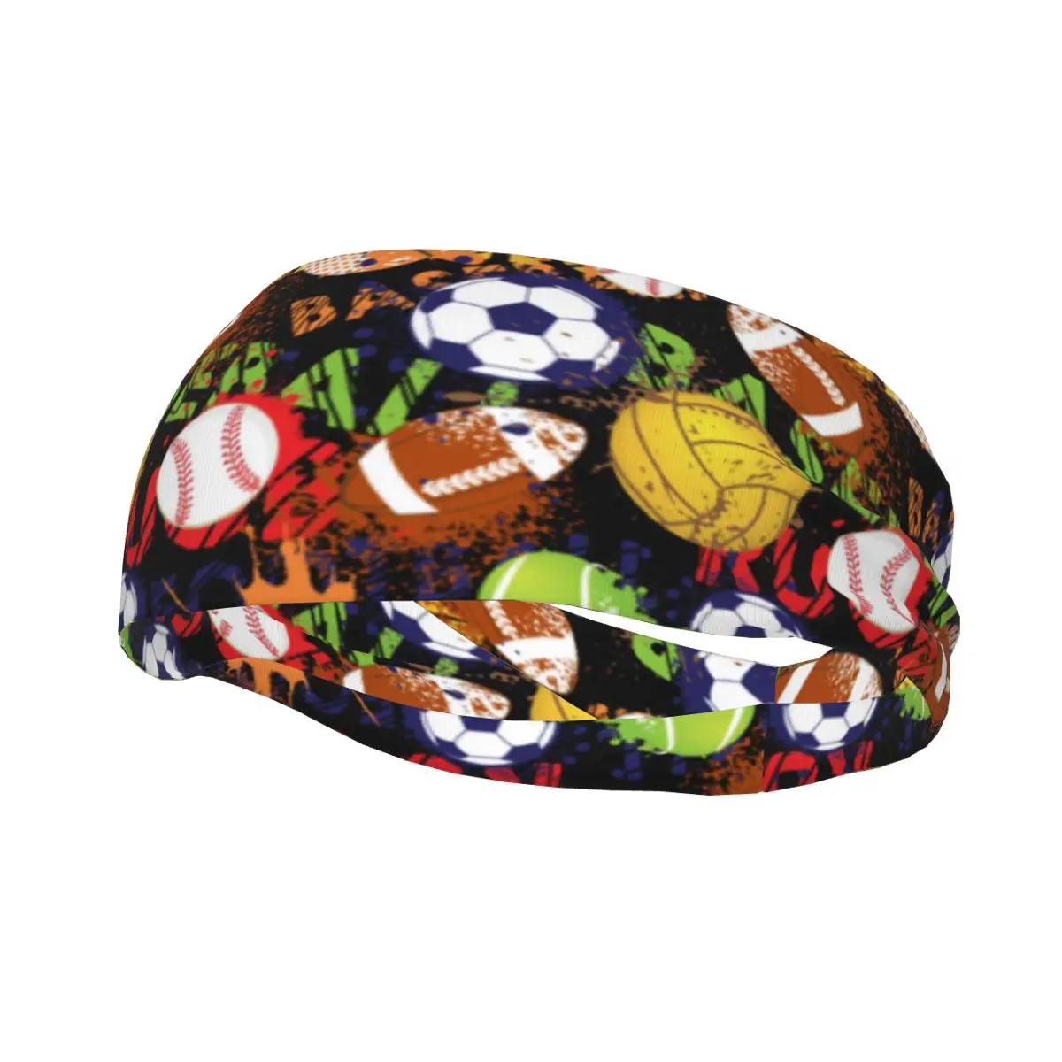 Headband Various Balls Soccer Ball Headwrap Hairband for Tennis Gym Fitness Headwear Hair Accessories