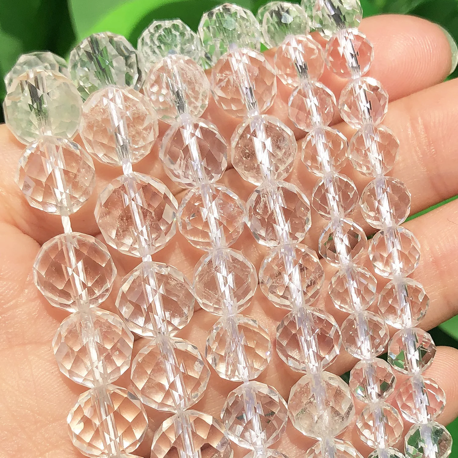 Natural White Clear Quartz Genuine Stone Beads Faceted Loose Spacer Beads for Jewelry DIY Making Charms Bracelet Accessories