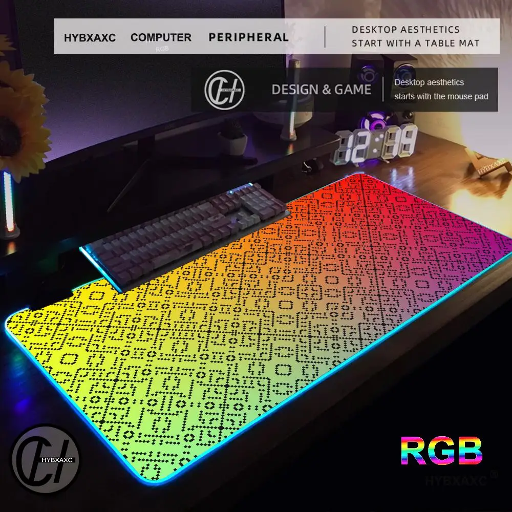 New 3D Geometry HYBXAXC Mouse Pad RGB Gaming Mouse Pad Desk Mat HD Gamer Large LED Light XXL