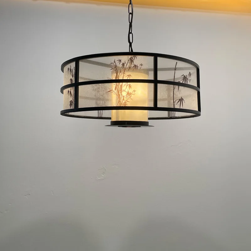 

New Chinese chandelier living room light simple Chinese style restaurant store hotel zen commercial private room with spotlight