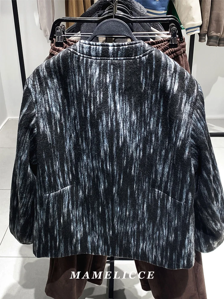 MAMELICCE Original design New spring Men's loose V-neck jacquard cardigan wool-blend jacket coat tops