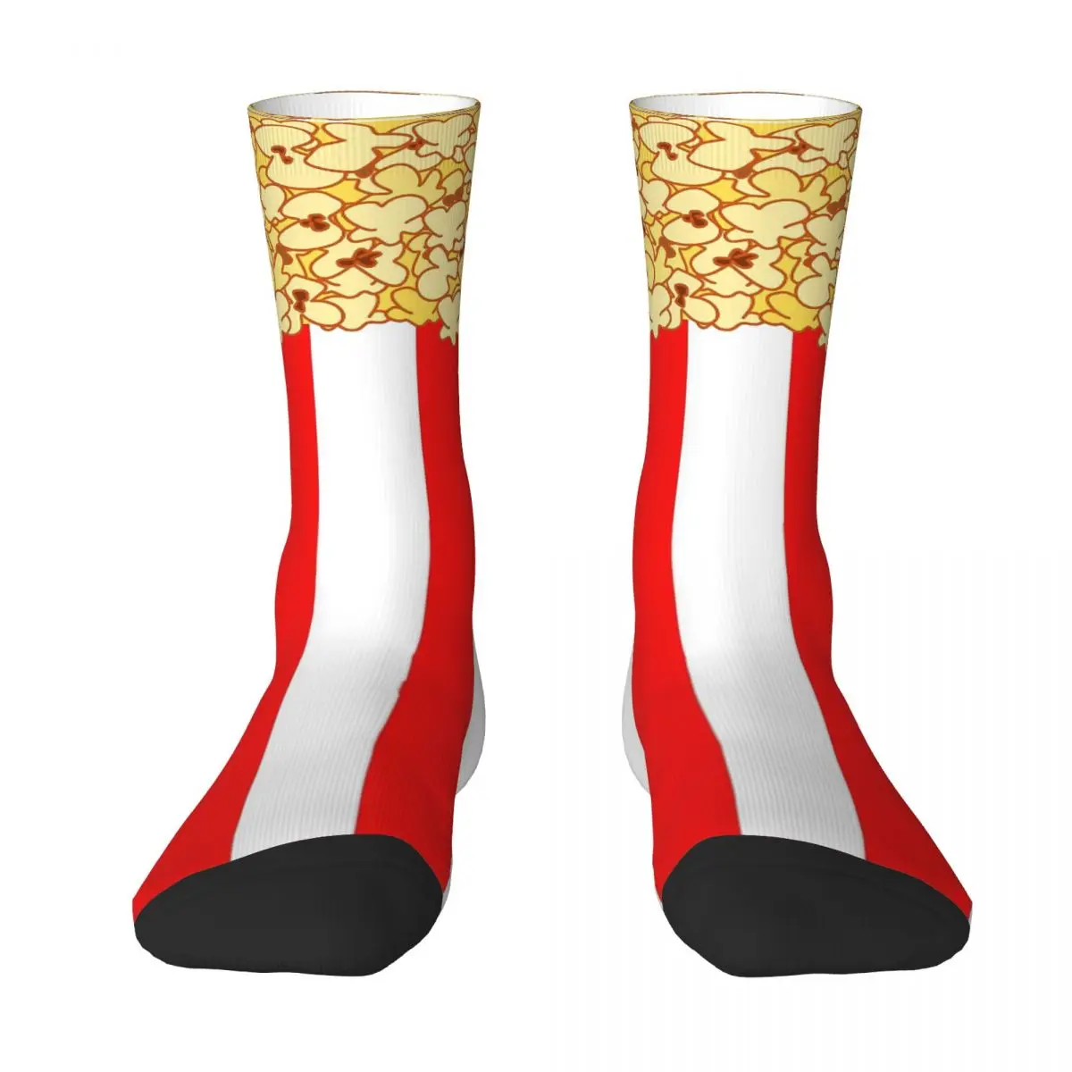 Buttered Popcorn Stripe Unisex Winter Socks Warm Happy Socks Street Style Crazy Sock