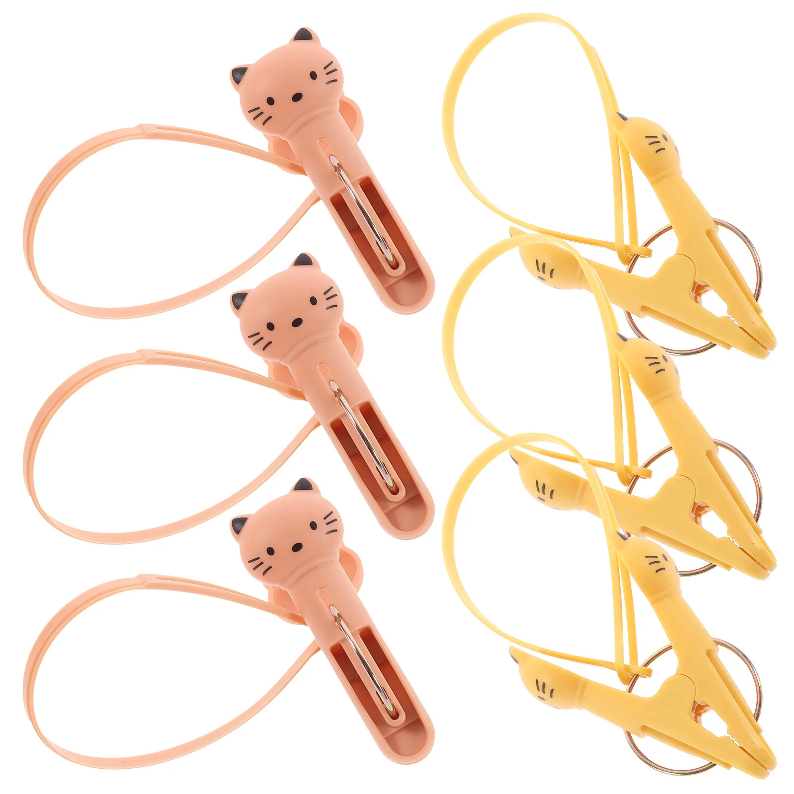 

6Pcs Office Clips Multipurpose Windproof Plastic Clothes Pins Lanyard Clothesline Clips Quilt Clamp Blanket Clamps