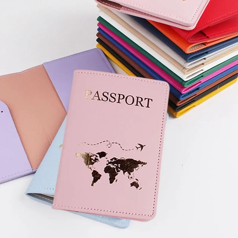 Pu Leather Travel Passport Cover on Waterproof Document  Ticket Clip Bags Case Passport Protective Sleeve Luggage Name Tags