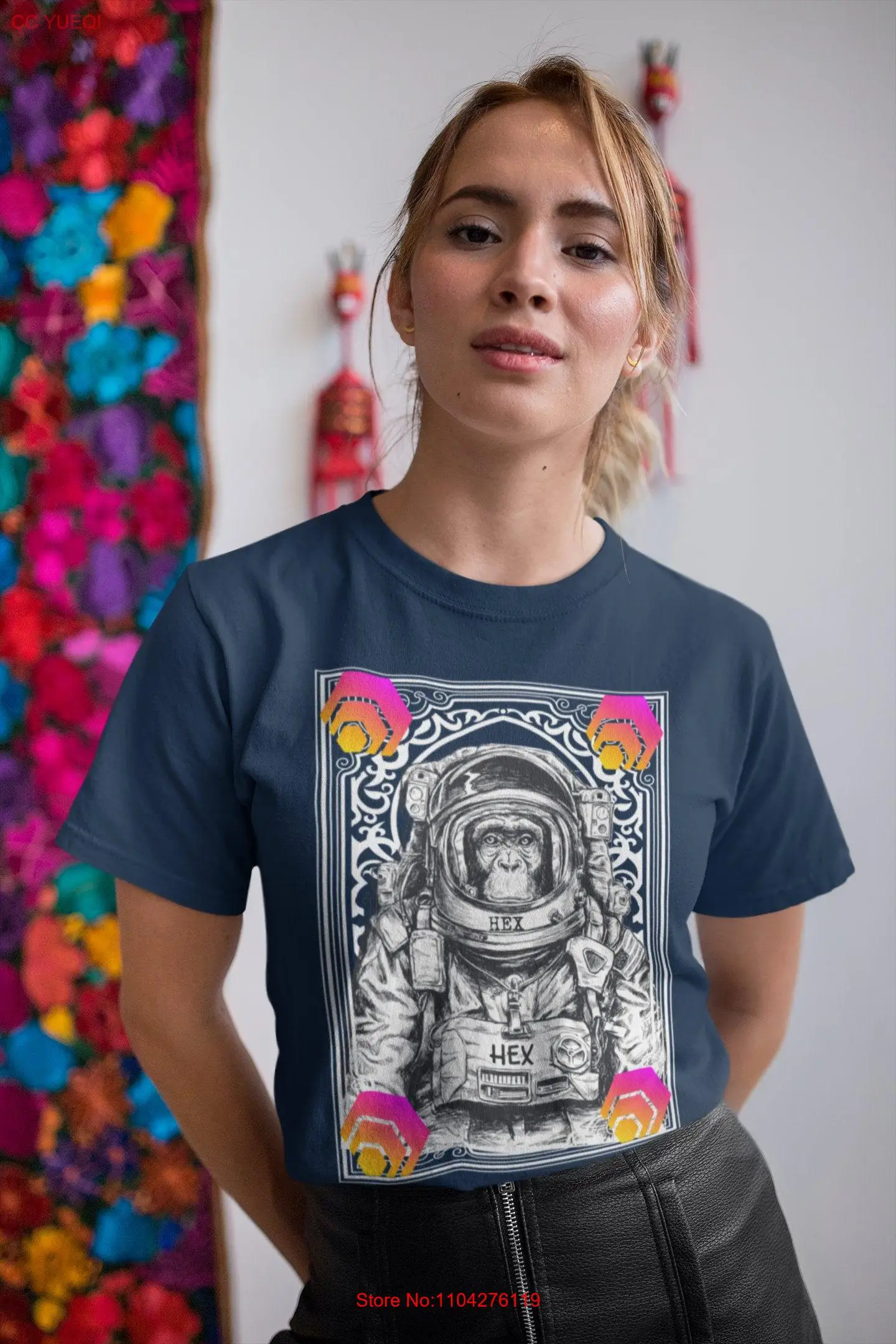 

HEX Space Monkey T Shirt Ethereum Cryptocurrency tee unisex long or short sleeves