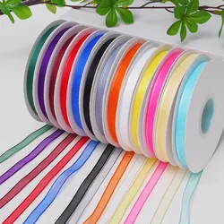 5yards/lot Encrypted Snow Yarn Tape Sheer Chiffon Organza Satin Ribbons Embellished Ribbon Flower Packaging Wreath Lace Fabric