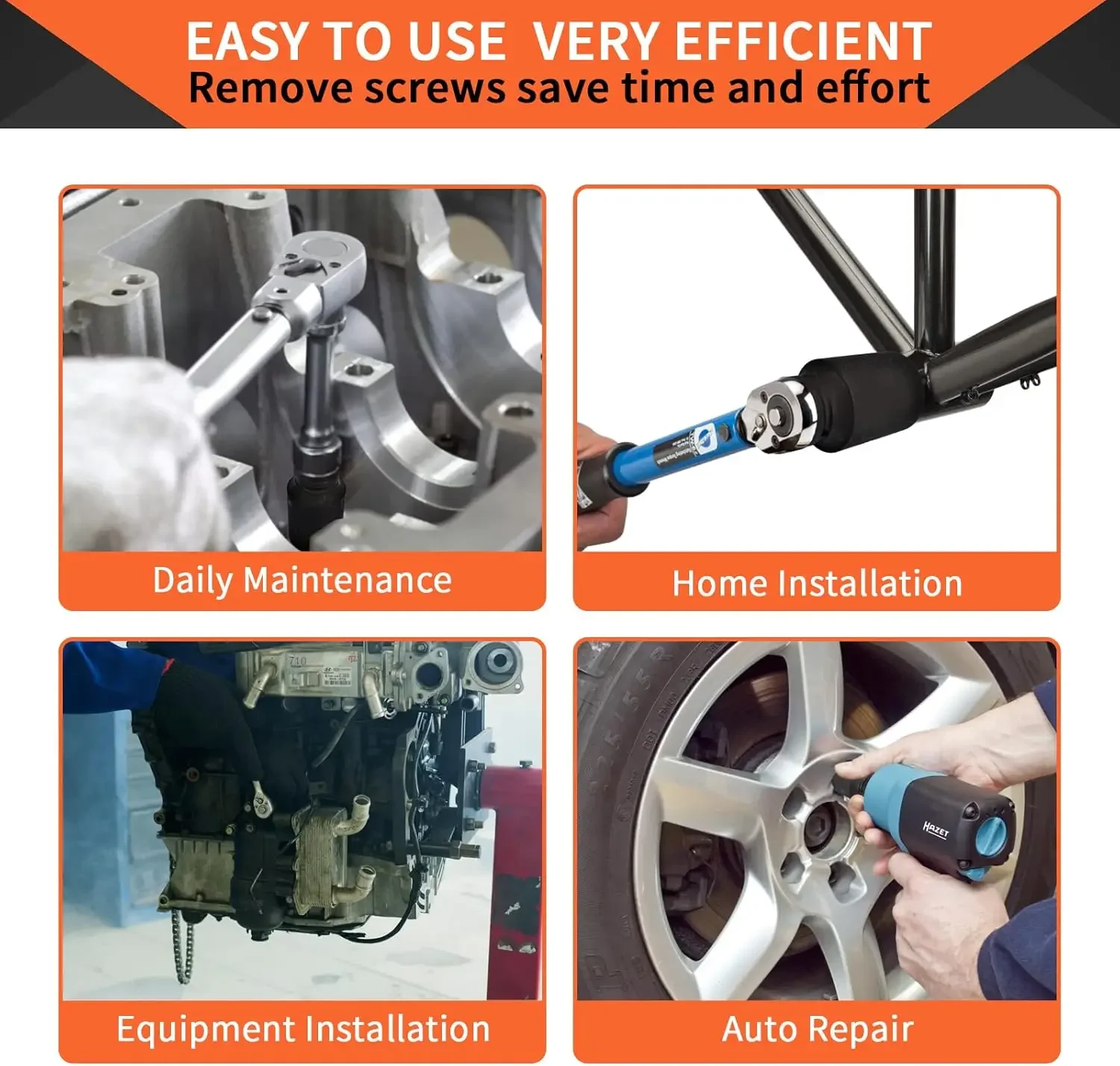 1/2" Drive Deep Impact Socket Drive Metric Wrench Socket Deep Impact Socket Pneumatic Wrench Head Tire Removal Tools image 4