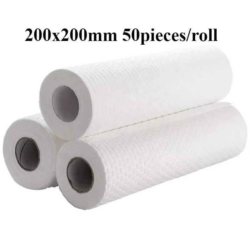 Paper Towels,Kitchen Cleaning Disposable Absorbent Towel,Non Woven Dish Towel Roll,Absorbent & Durable,50 Sheets Per Roll