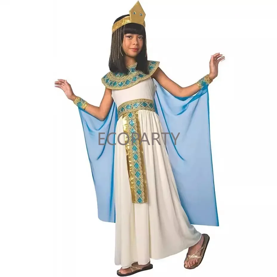 

Kids Girls Ancient Greek Princess Toga Goddesses Costume Party Grecian Sleeveless Gown Dress Shawls Patchwork Flowy Tulle Dress