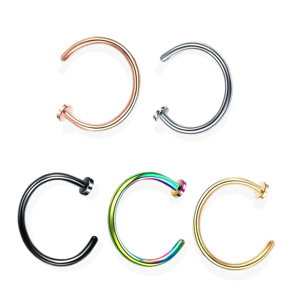 1 قطعة ثقب الأنف وهمية هوب الحاجز غير ثقب مشبك الأنف روك الهيب هوب الفولاذ المقاوم للصدأ المغناطيس موضة مجوهرات للجسم هدايا