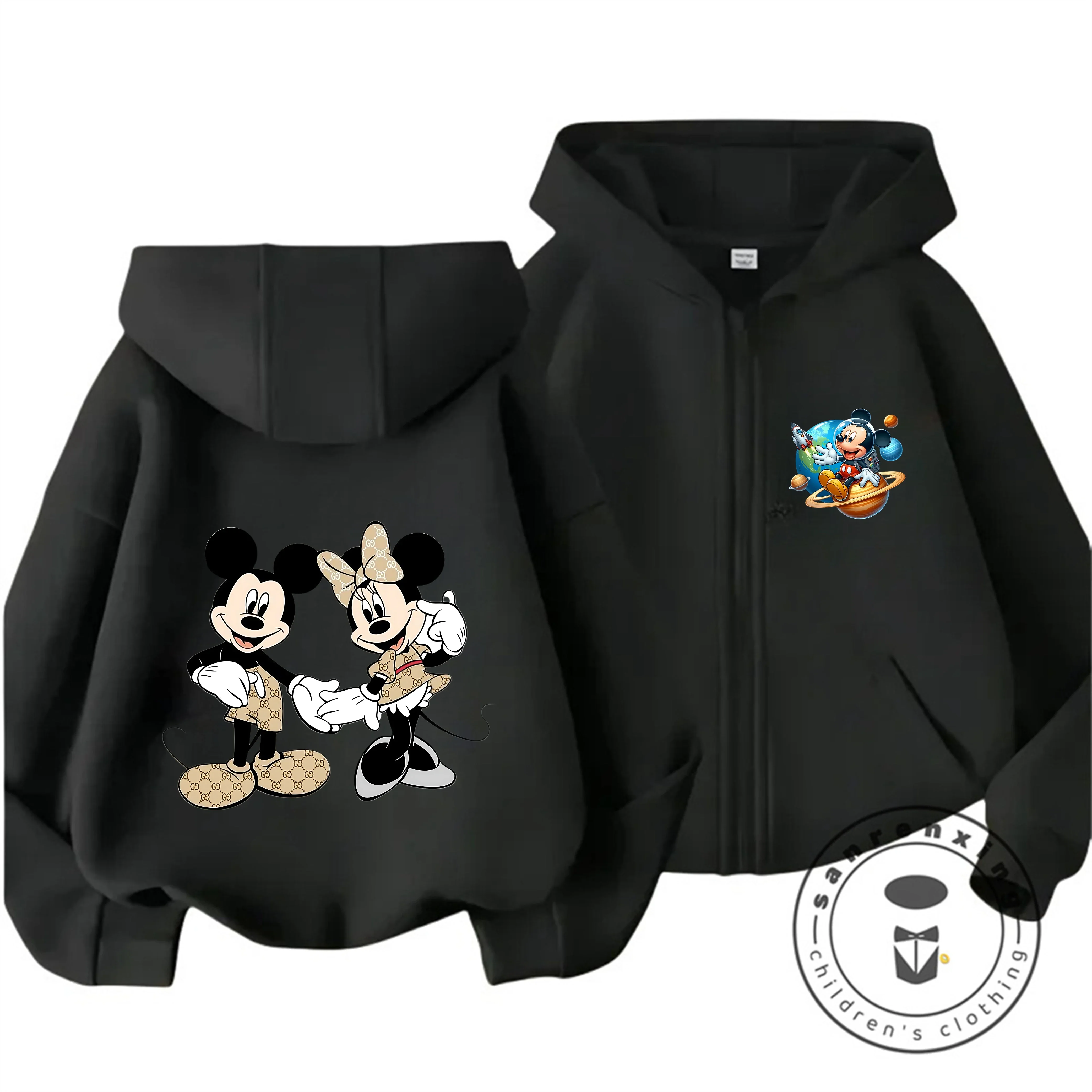 

Mickey Mouse Zipper Hoodie 3-14Y Warm Casual Boys Girls Autumn Winter Cute Fashionable Street Hot Children