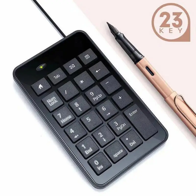 Numeric Keypad Mini USB External Number Pad With 10 Number Keys Portable Small Financial Accounting Silent Number Keyboard For