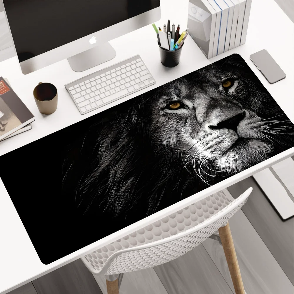 

Computer Mat Mouse Pad Anime Mousepad Gamer Table Office Carpet 1000x500MM Large Lion Desk Accessory Black Keyboard Deskpad