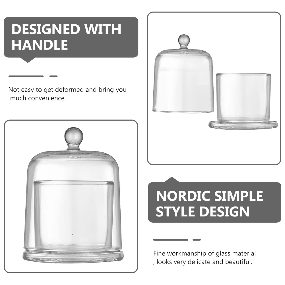 Tea Lights Holder Candy Jar The Bell Wax Cup Jars with Lids Transparent Glass Office