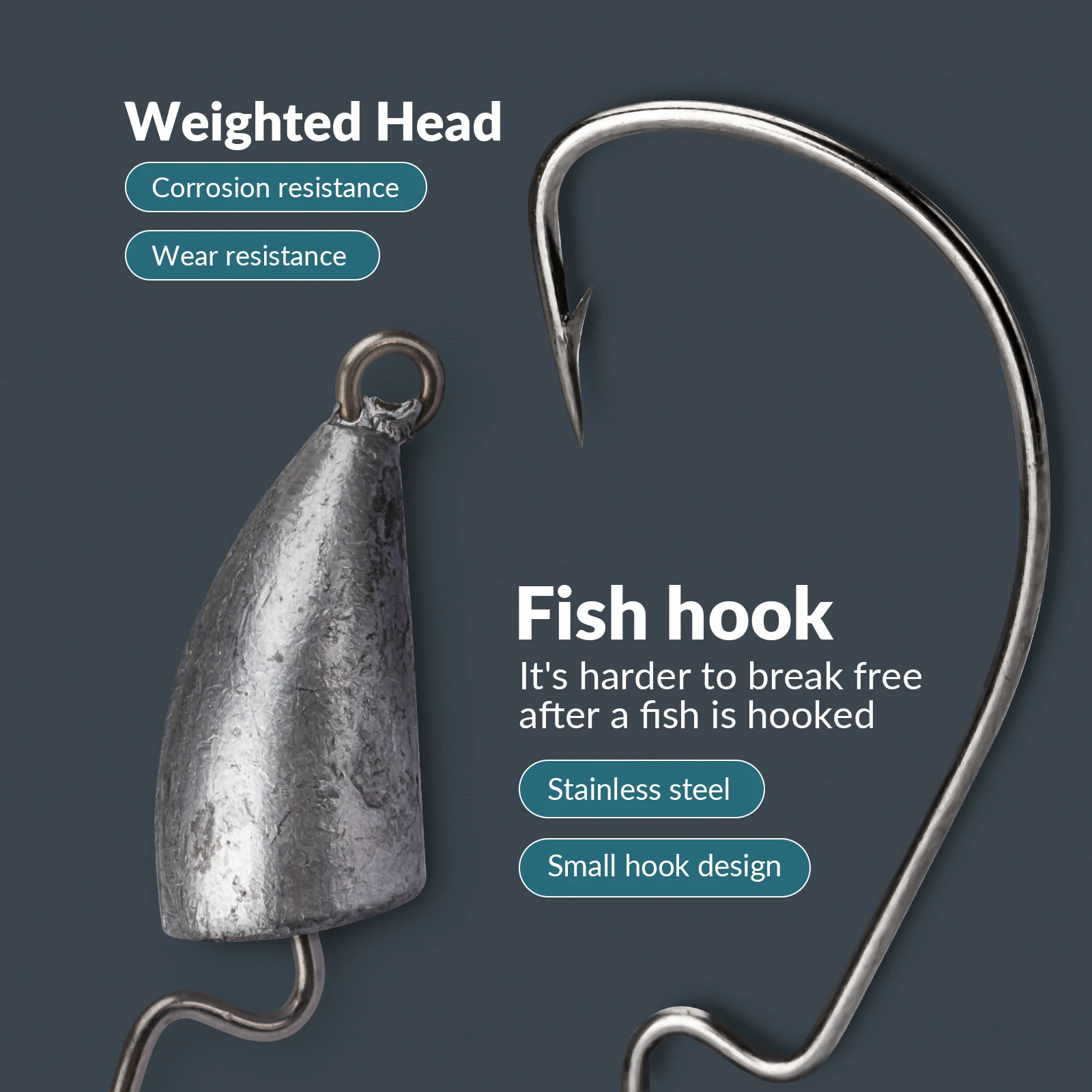 THKFISH 10 Uds anzuelo con cab - Fishing Hook Weedless reseña y precio