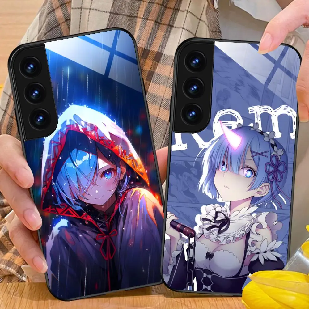 ReZero Rem Waifu Phone Case for Samsung Galaxy A56 55 54 53 52 51 36 35 34 23 16 15 5G Glass Protective Cover