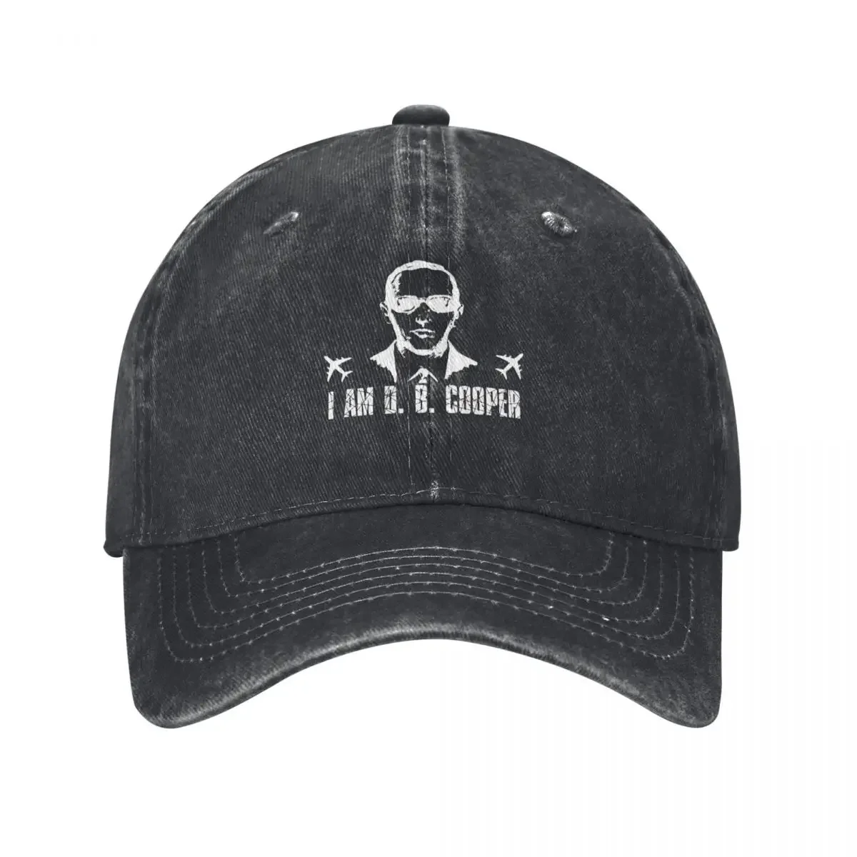 

I am D. B. Cooper Airplane Route Tribute - White on Black Baseball Cap Hat Man Luxury hiking hat Beach Women's Beach Men's