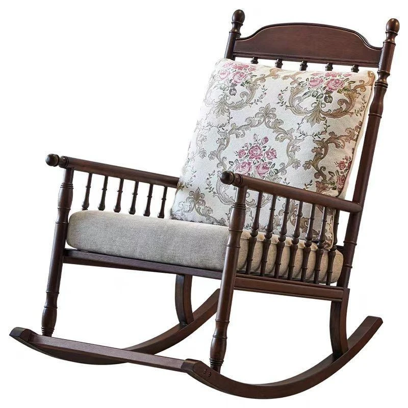 

French retro style lazy rocking ch air household small apartment living room single sofa rocking c hair