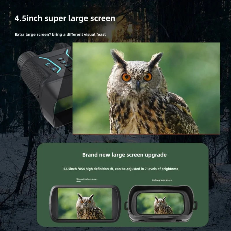 Outdoor hunting night vision device 4.5-inch large screen 4K night vision device 400m high-definition digital twin tube