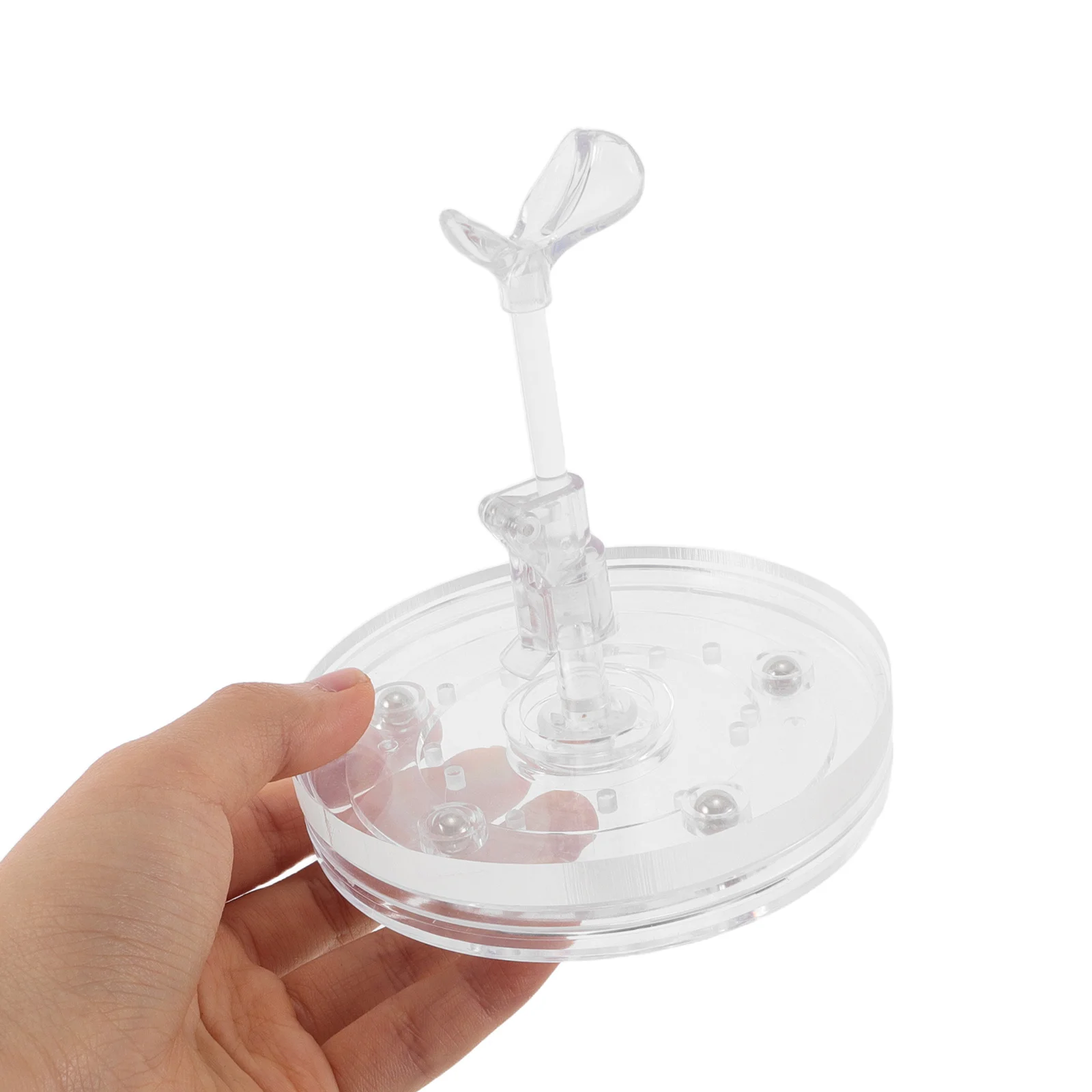 

Acrylic Display Stand Holder Adjustable Clear Rotating Support for Action Figures Models 360 Degree View Home Shelf