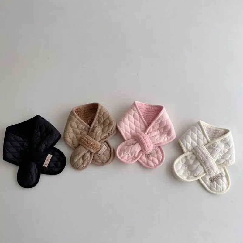 D7YD وشاح ناعم للأطفال بنين بنات يندبروف منديل السفر وشاح سميكة غطاء الرقبة أوشحة شتوية وشاح دافئ #5