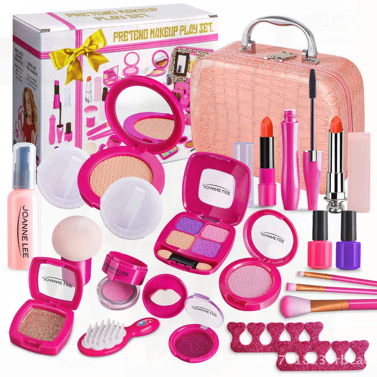 مجموعة ألعاب تلبيس البنات للأطفال - منزل لعب محاكاة مع حقيبة يد بدلة مستحضرات التجميل - مجموعة أدوات تجميل تعليمية للعب الأدوار #3