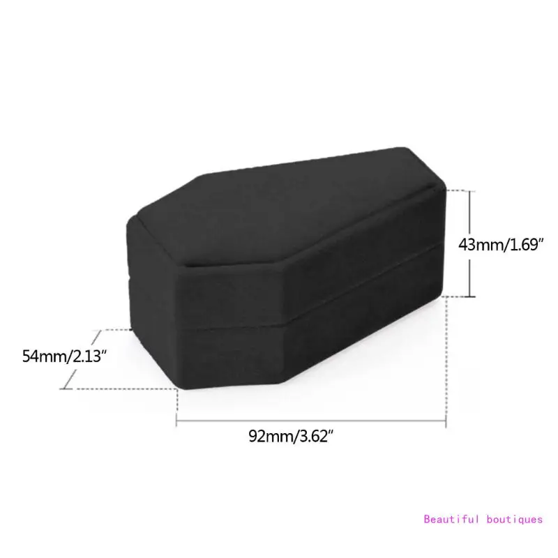 Coffin Ring Box Holder Showcase Ring for Engagement Proposal Jewelry Display with Detachable Lids DropShip