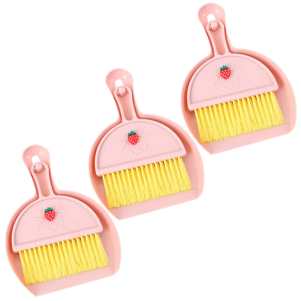 

3 set Mini Broom Dustpan Set Cute Cartoon Desk Car Cleaning Tools Keyboard Brushes Air Vent Cleaner Detailing Brush Small