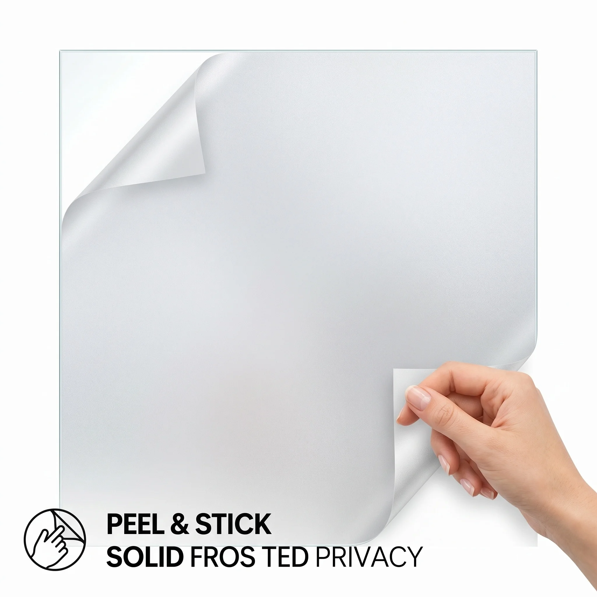 Frosted Self-Adhesive Window Film 70/80/90cm Opaque Privacy Anti-UV Waterproof Matte Finish Removable No Residue for Home Decor