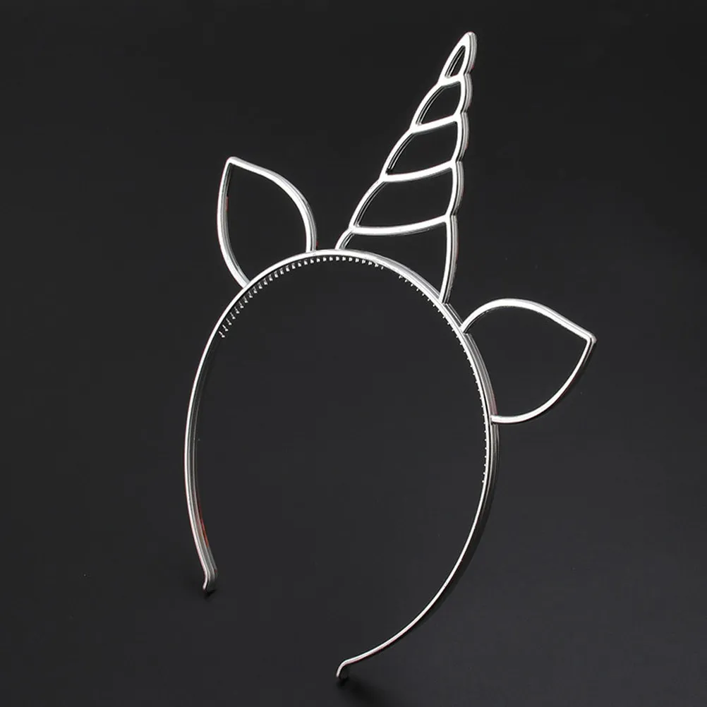 7Pcs Unicorn Hair Bands for Girls Kids Mixed Color Comfortable Lightweight Hair Hoops for Costume Christmas Easter