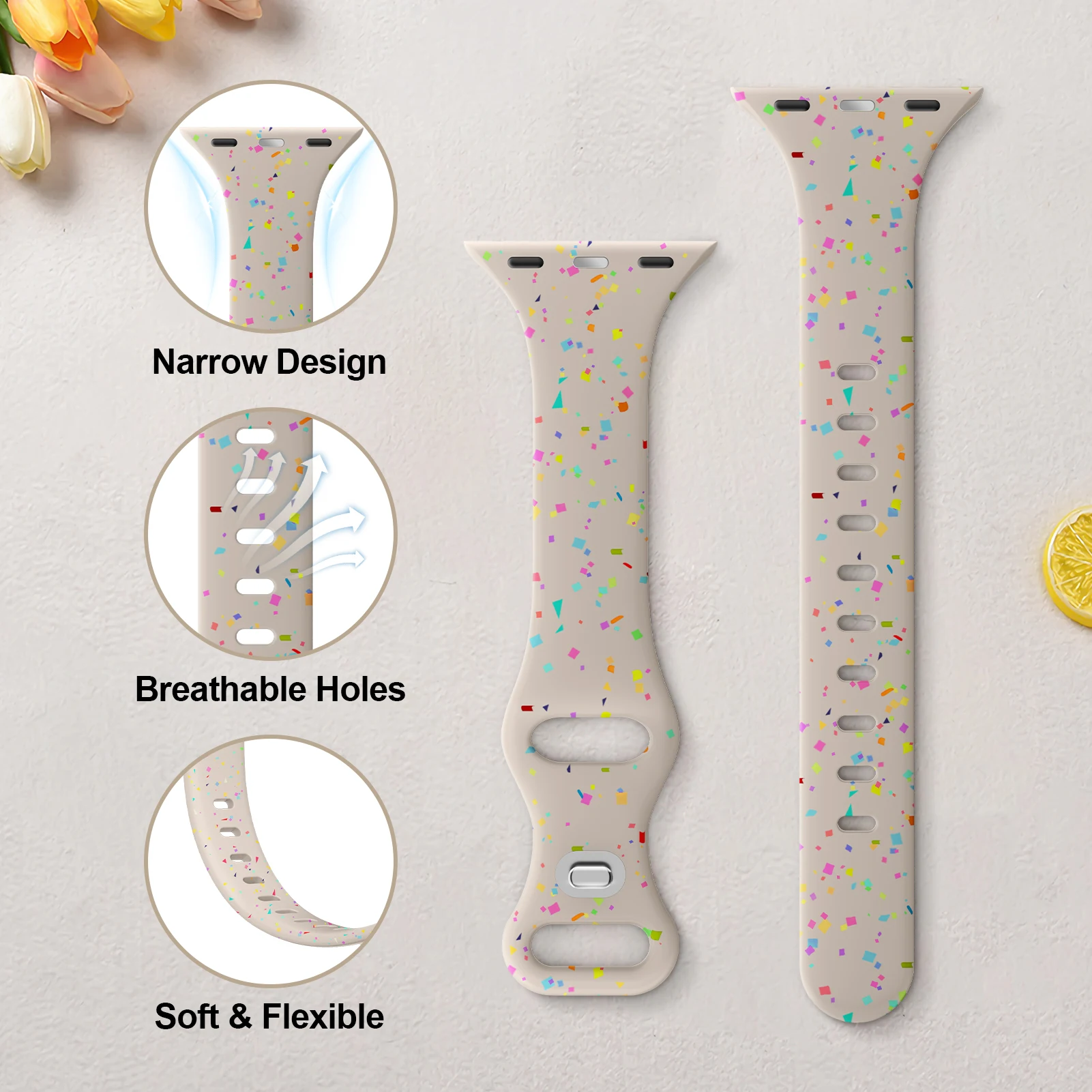 Schlankes Silikonarmband für Apple Watch Band 42 mm 40 mm 45 mm 41 mm 44 mm 38 mm 49 mm 46 mm Armband iWatch Serie 10 9 8 7 6 5 4 SE Ultra