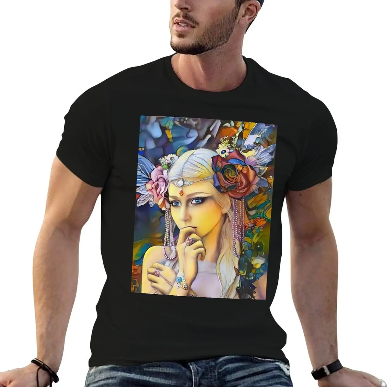 

The Lady Awaits T-Shirt man t shirt designer t shirt men 100% cotton luxury brand cotton t shirts man 100% T-shirt