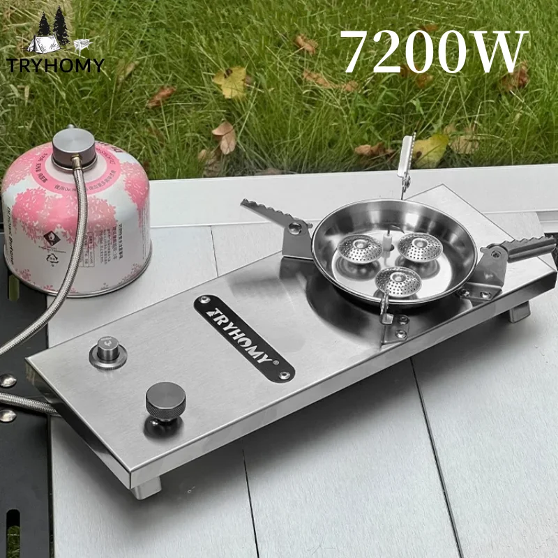 Camping IGT 0.5 Unit Gas Stove  Strong Fire Burner Brazier 7200W Portable IGT Folding Gas Burner Stainless Steel Outdoor Kitchen