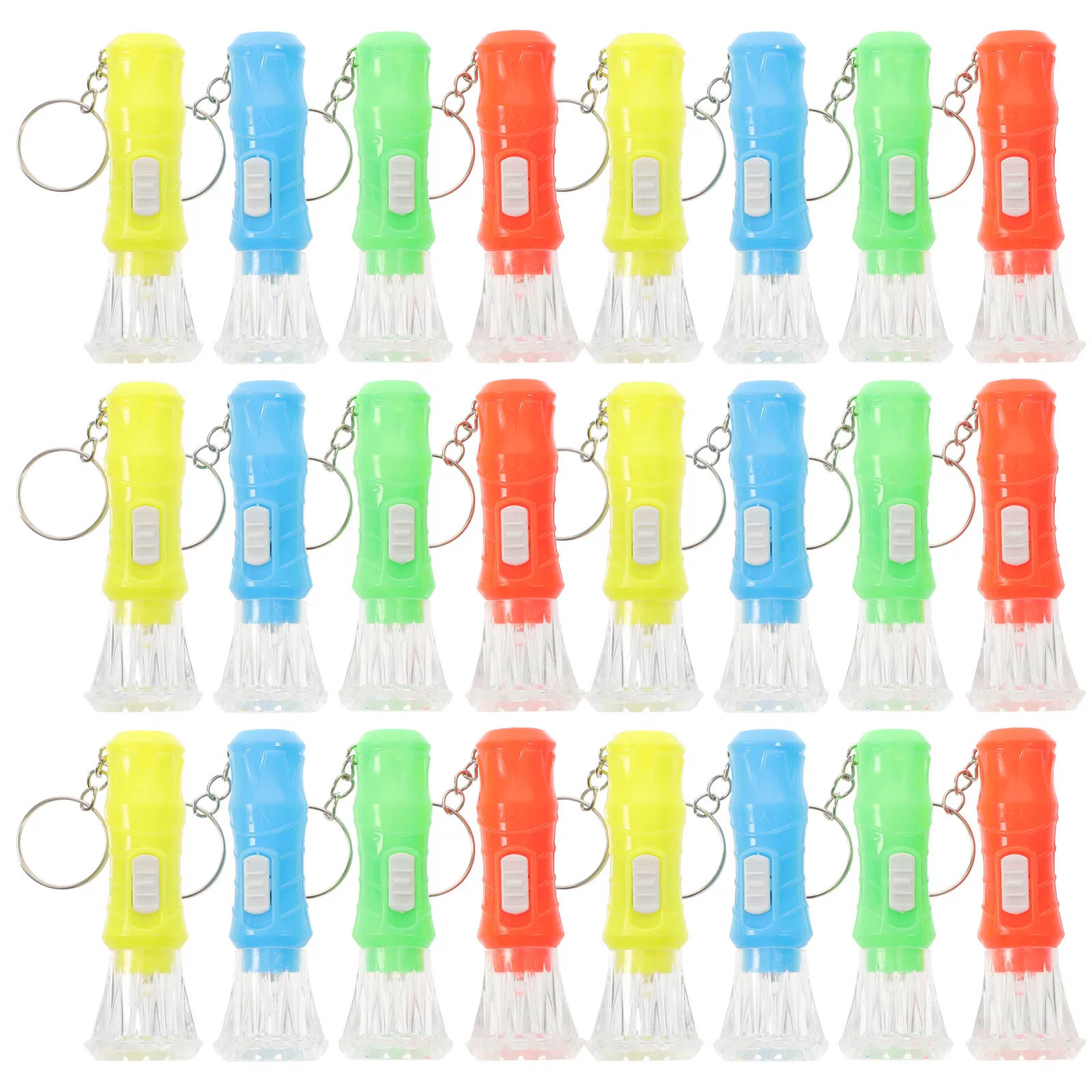 

100pcs Mini Flashlight Keychain Bright Plastic LED Torch Kids Camping Hiking Emergency Lighting Portable Small Size