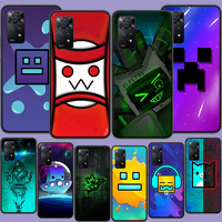 Geometry Dash Phone Case For Xiaomi Redmi Note 12 Pro Plus 5G 12S 11 11E 11T Pro 10 9 8 7 11S 10S 4G 9T 8T 9S Capa Coque Cover S