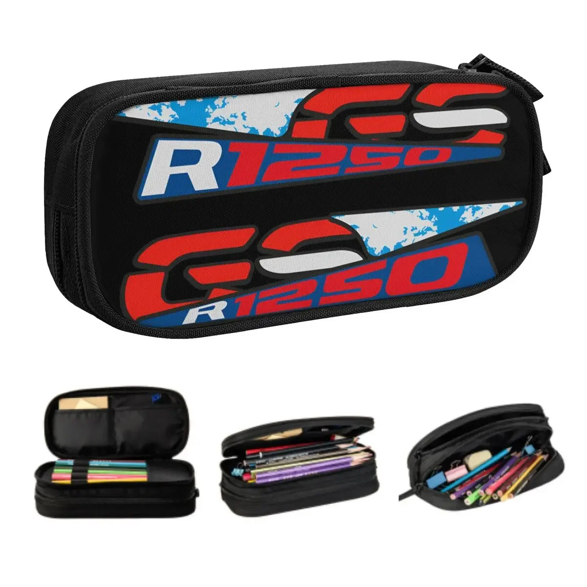Custom GS Motorcycle Adventure School Pencil Case Boy Girl Large Storage Pencil Bag Pouch Students Stationery